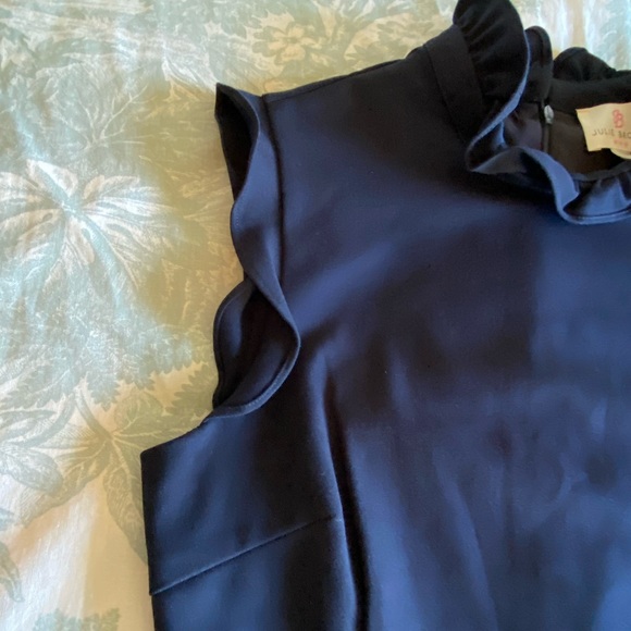 NWT Julie Brown Mya Ruffle Accent Dress, Navy Blue - Picture 9 of 16